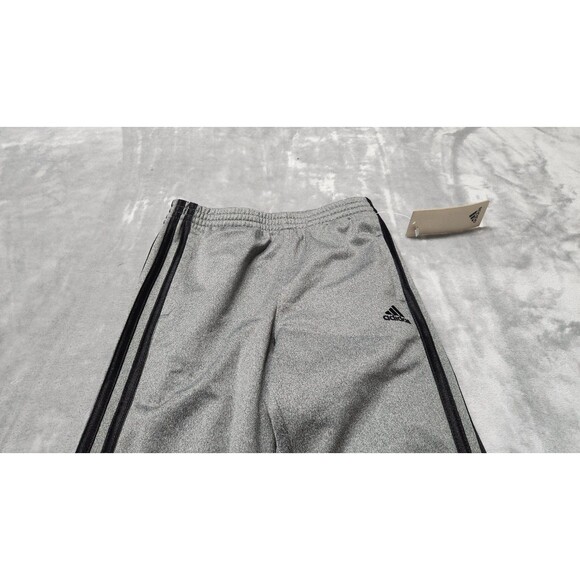 Adidas Size 6 Kids Essentials 3-Stripes Open Hem Fleece Pants Grey NWT - Picture 5 of 8